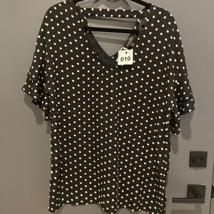 Black and White Polka Dot Top